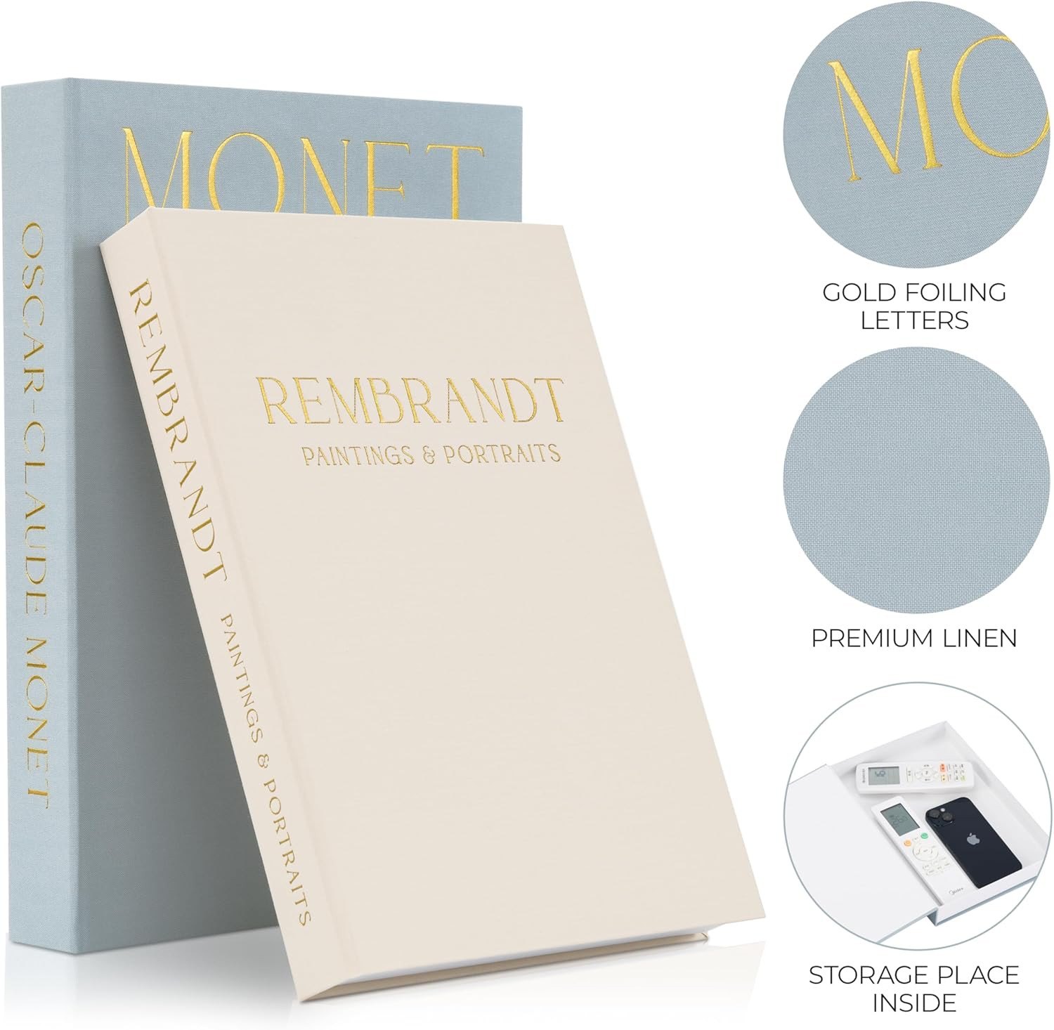 Beautiful Decorative Books - Set of 2 Linen Boxes Enhance Your Coffee Table, Bookshelf or Mantle ... | Amazon (US)