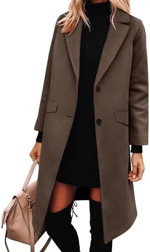 ANRABESS Womens Peacoat Notched Lapel Collar Single-Breasted Trench Coats Loose Casual Long Jacke... | Amazon (US)