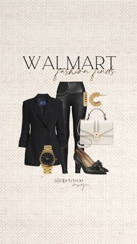 Walmart 
Fashion Finds 
Coat 
Handbag 
Heels 
Faux leather leggings 

#LTKunder50 #LTKstyletip #LTKunder100