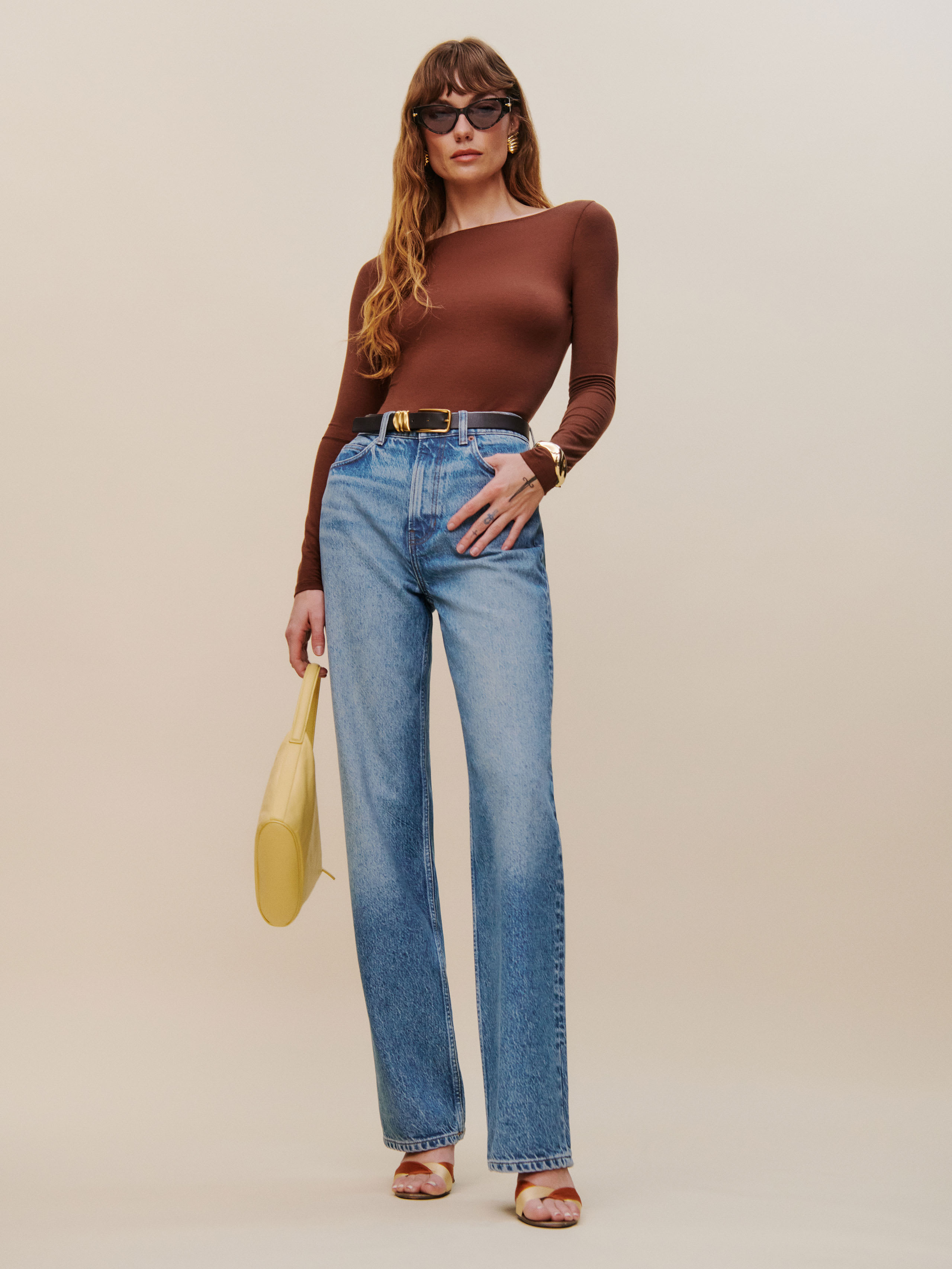 Cary High Rise Slouchy Straight Leg Jeans | Reformation (Global)