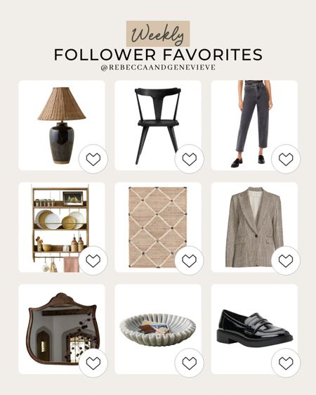 All your favorites this week 💕
-
Table lamp. Dining chair. Jeans. Fall outfits. Cabinet. Area rug. Jute rug. Blazer. Wall mirror. Home decor. Shoe crush

#LTKhome #LTKfindsunder50