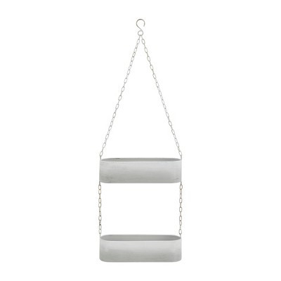 Two-Tier Hanging White Metal Trough Wall Planter | Target