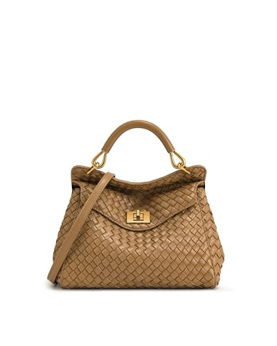 JW PEI Women's Lucia Classic Top Handle Woven Bag - Brown | Amazon (US)