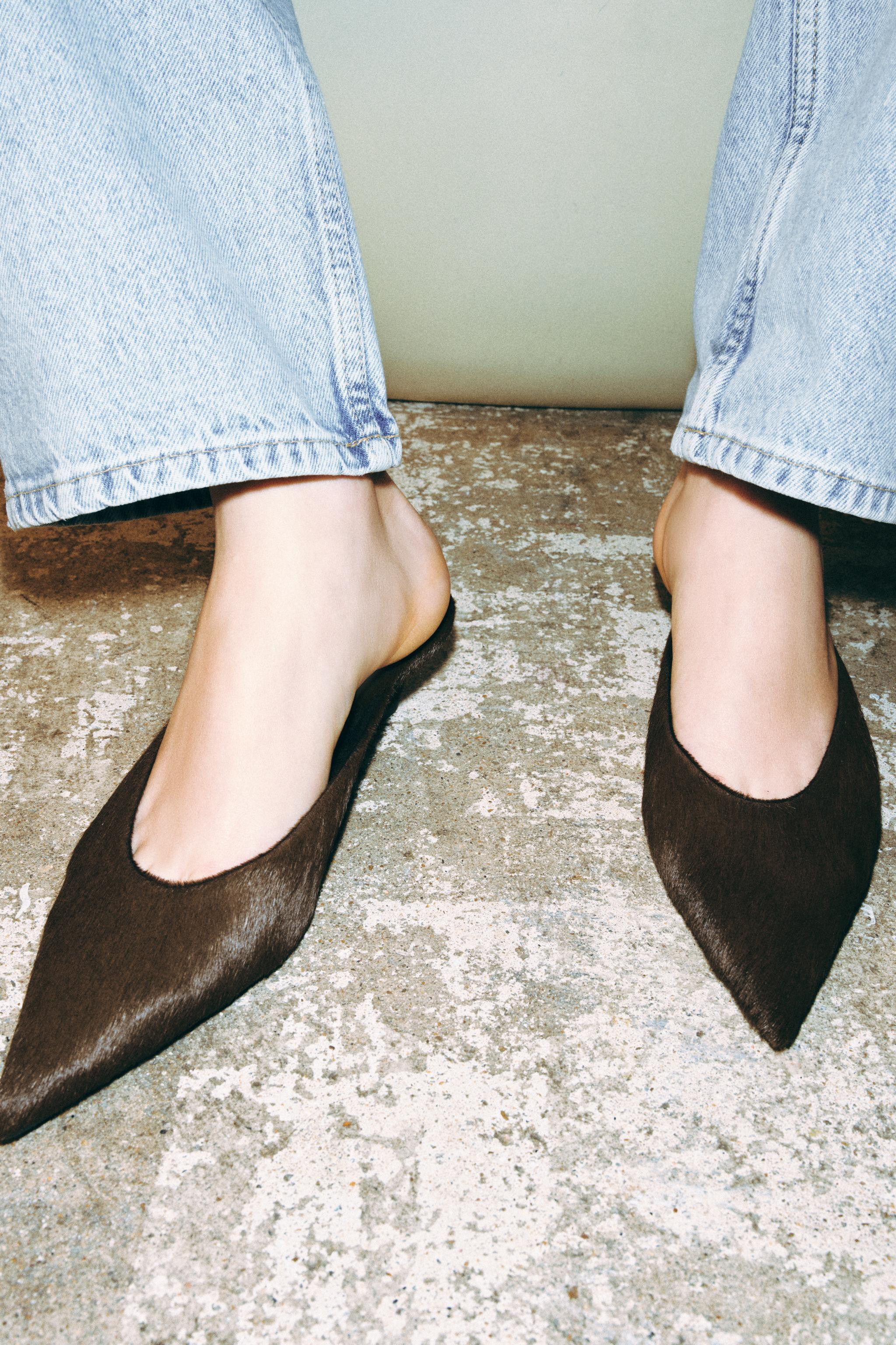LEATHER WEDGE MULES | Zara US