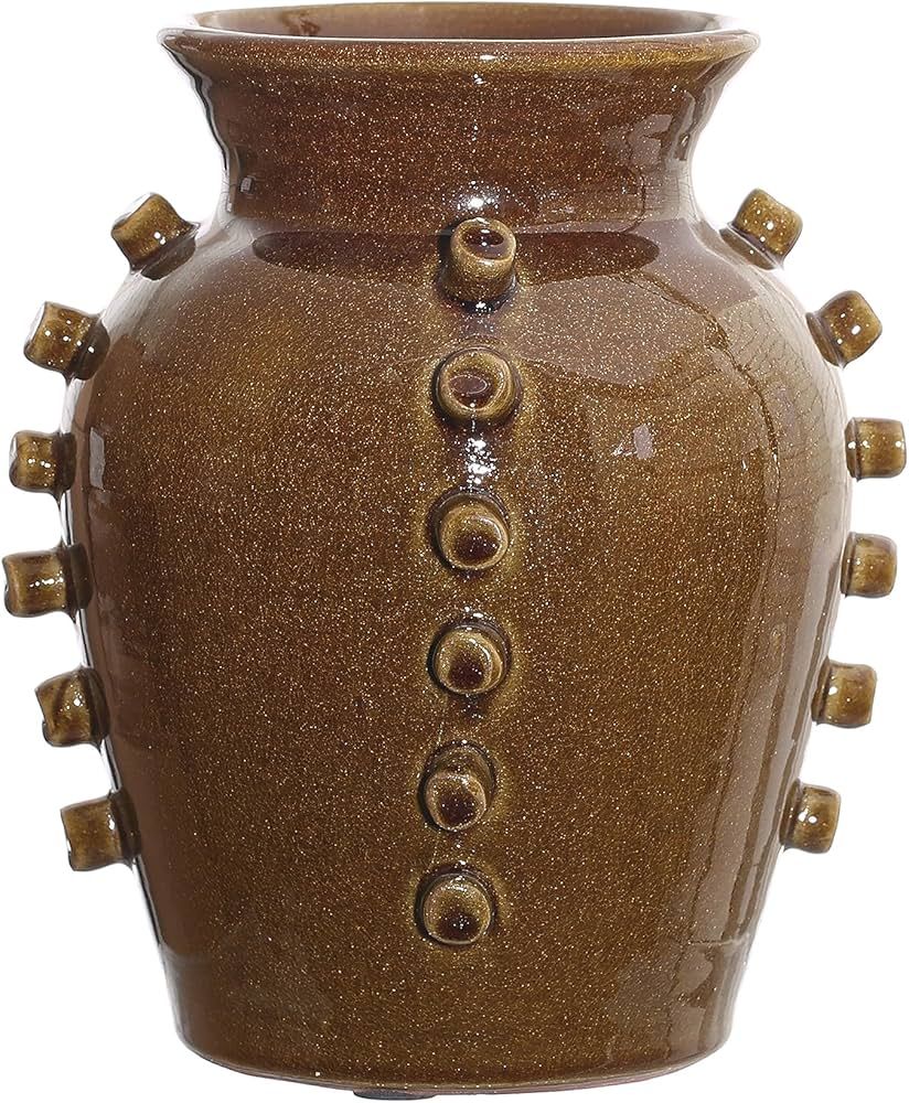 Creative Co-Op 10.25 Inches Terra-Cotta Hobnails, Brown Vase | Amazon (US)