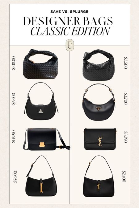 Save vs splurge: designer bags | ysl, ysl bag, saint Laurent, prada bag, bottega veneta bag, dior bag, dior bags, classic designer bags, designer bag lookalikes, designer inspired bags, crossbody bags, shoulder bags, black bag, black leather bag, leather bags, staple bag, staple bags, staple purses, staple purse, amazon finds, mango



#LTKtravel #LTKstyletip #LTKitbag