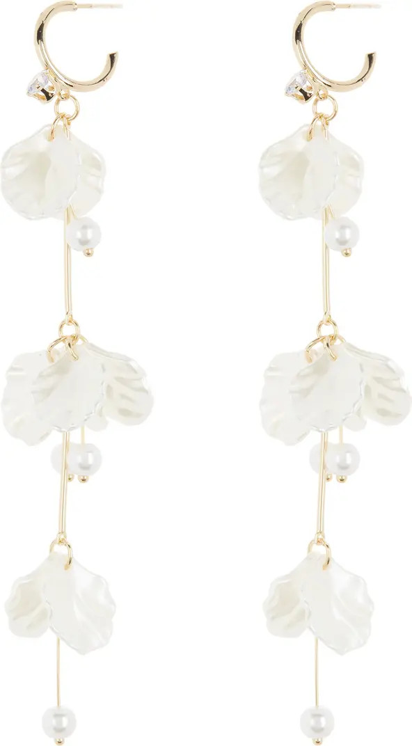 Imitation Pearl Leaf Drop Earrings | Nordstrom Rack