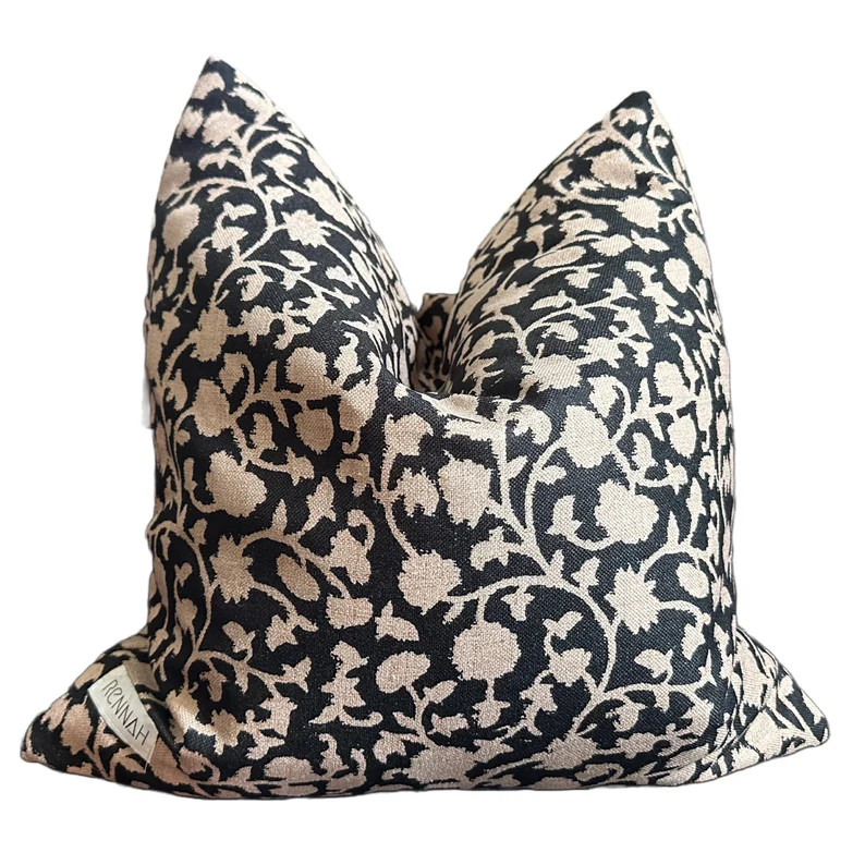 Pepper Outdoor/indoor Pillow Cover, Floral, Beige, Black, Tan, Bohemian Eclectic, Linen, Beautifu... | Etsy (US)