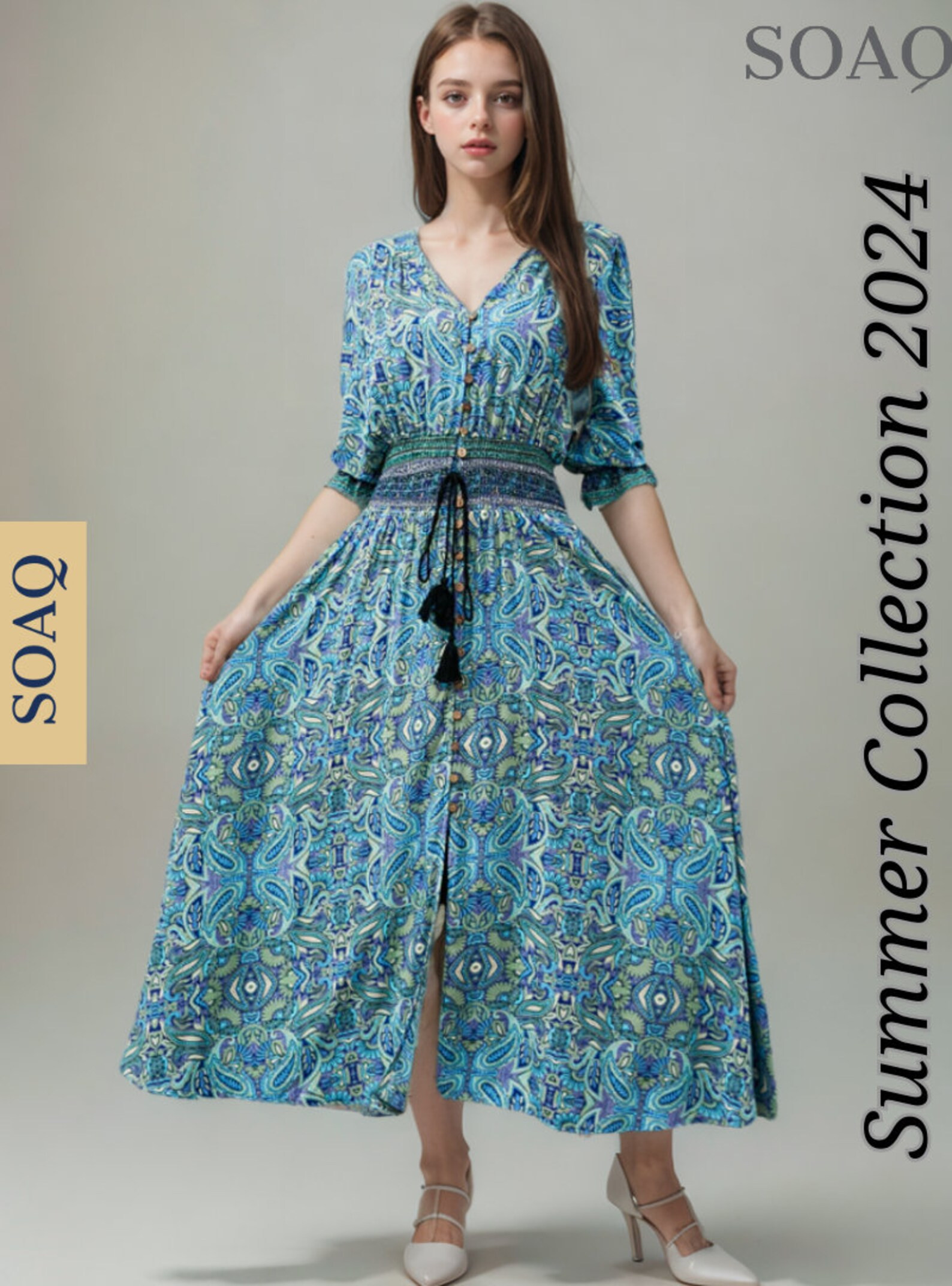 Half Sleeves Maxi Dress Women Floral Fall Dress Floral Autumn Dresses for Women Floral Dress Patt... | Etsy (UK)