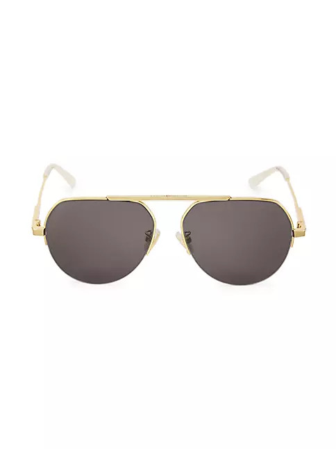Bottega Veneta Minimalist 58MM Pilot Sunglasses | Saks Fifth Avenue | Saks Fifth Avenue