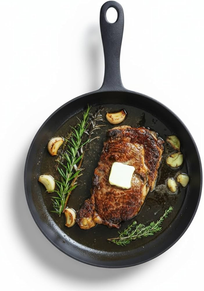 Flambo 12 Inch Smooth Cast Iron Skillet - Naturally Non-Stick, Pre-Seasoned Frying Pan, Smooth Fi... | Amazon (US)