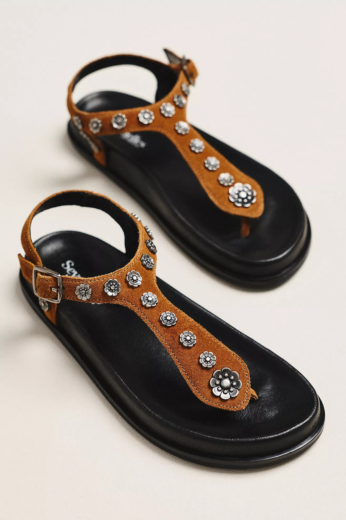 Seychelles Sunday Funday Studded T-Strap Sandals | Anthropologie (US)