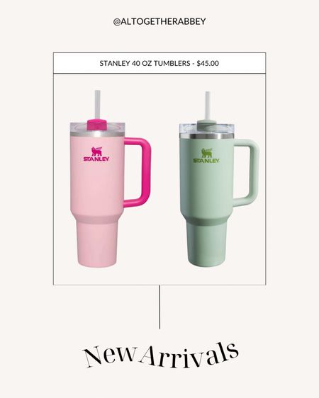 NEW ARRIVALS! Stanley 40oz Tumblers now in these adorable new colors! I’m OBSESSED with the pink! 

#holidaygifts #giftsforher #christmasgifts #stanleycups #barbiepink #giftguideforher 

#LTKfindsunder50 #LTKGiftGuide
