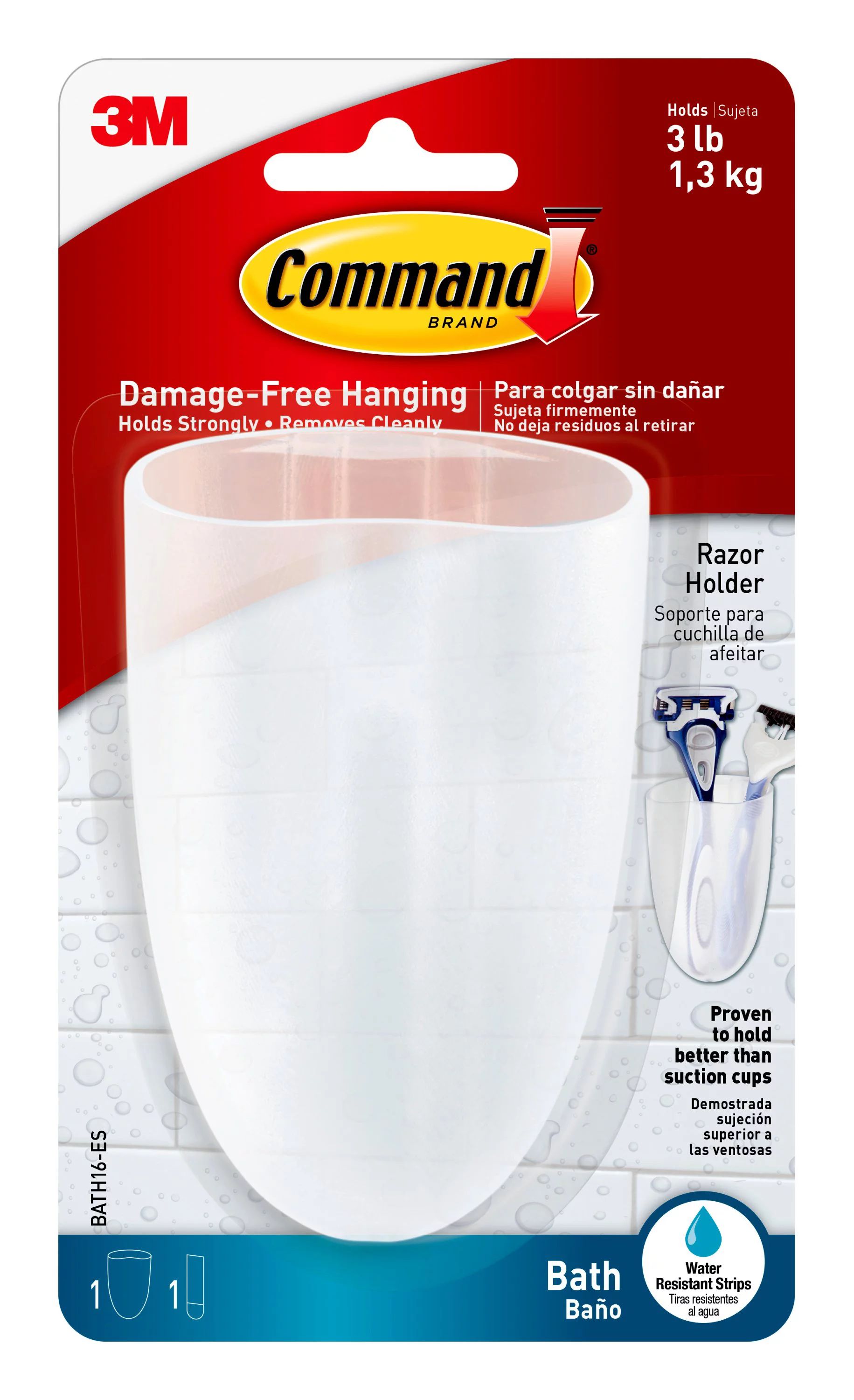Command Razor Holder, Frosted, Medium, 1 Holder, 1 Medium Strip/Pack | Walmart (US)