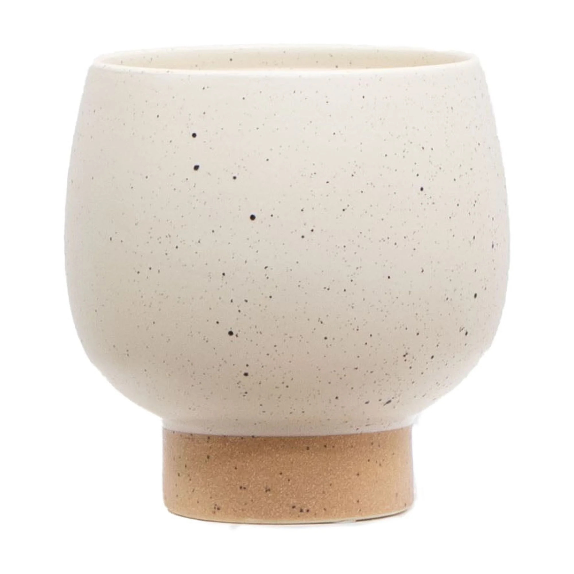Mainstays 5.5"H Small Indoor Speckle Cream Ceramic Planter with Tan Base - Walmart.com | Walmart (US)