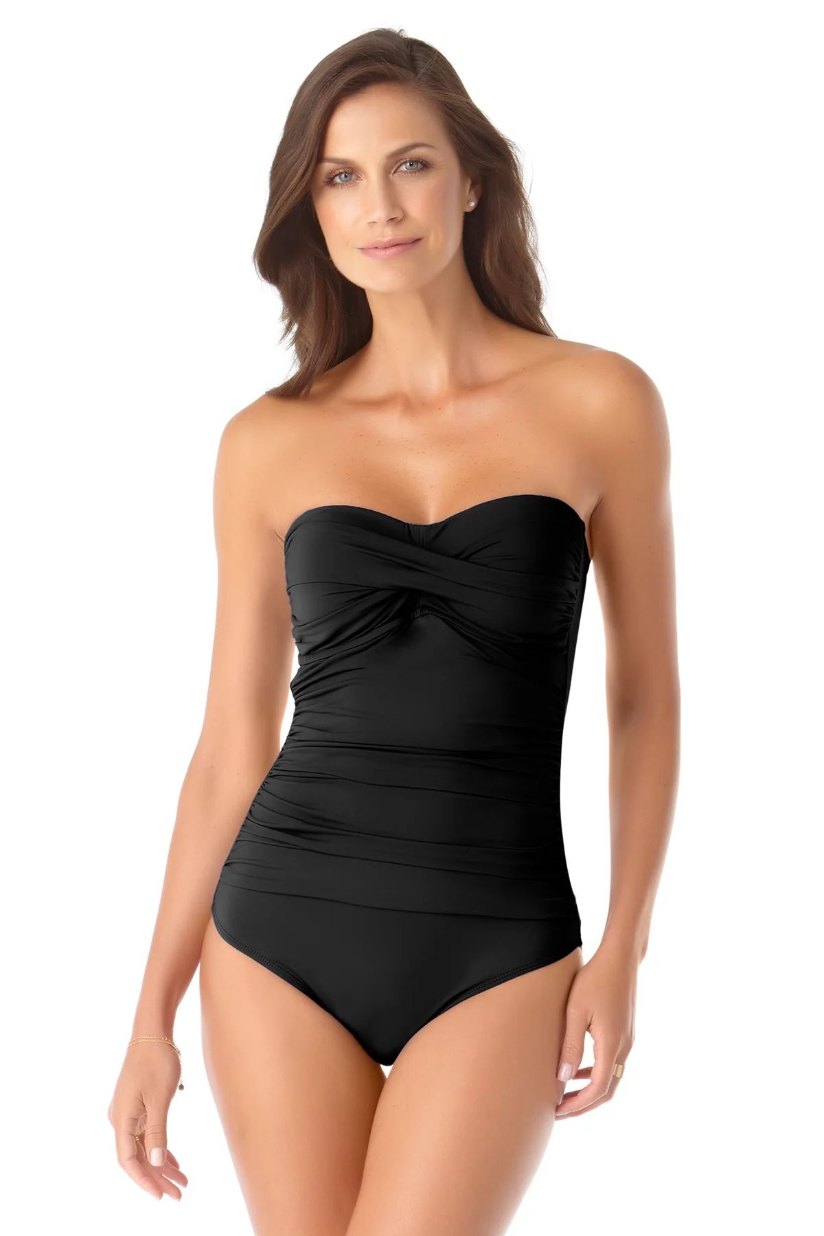 Anne Cole - Twist Front Shirred One Piece | Anne Cole