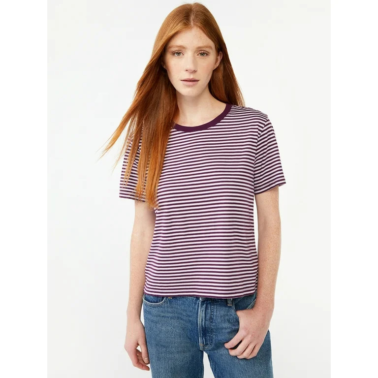 Free Assembly Women's Crop Box Tee with Short Sleeves | Walmart (US)