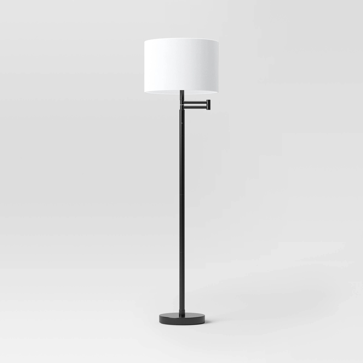 Metal Column Swing Arm Floor Lamp Black/White - Threshold™ | Target