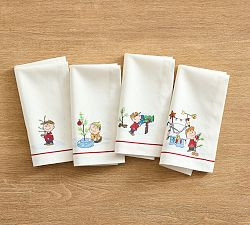 Charlie Brown™ Christmas Organic Cotton Napkins - Mixed Set of 4 | Pottery Barn (US)