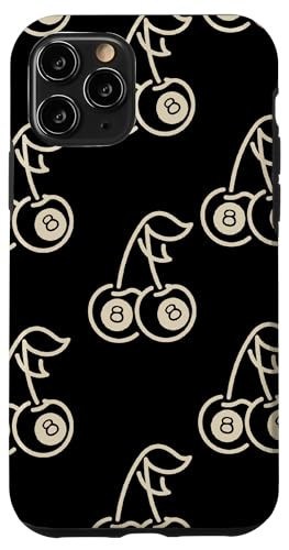Cherry Decor Cute And Kawaii Pattern Colorful iPhone 11 Pro 8 Billiard Ball Cherry Pattern Cherry 8 Ball Cherry Black Case | Amazon (US)