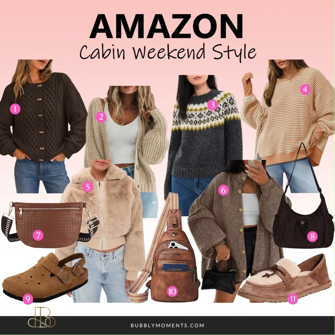 Cozy cabin weekends are calling! 🍂🤎 These cute and comfy Amazon finds are perfect for a relaxing getaway, from cozy sweaters and easy layers to denim and boots. Mix and match these pieces for effortless fall looks that are perfect for coffee runs, scenic walks, and cozy nights by the fireplace. 🍁✨
Tap through to shop your favorite cabin weekend styles and save this collection for your next getaway! 🛍️
#LTKootd #LTKStyle #LTKFinds #CabinWeekend #CabinStyle #FallFashion #FallStyle #FallOutfits #CozyStyle #CozyOutfits #WeekendGetaway #WomensFashion #WomensStyle #AmazonFashion #AmazonFinds #AmazonStyle #FallWardrobe #FallEssentials #OutfitInspiration 

 