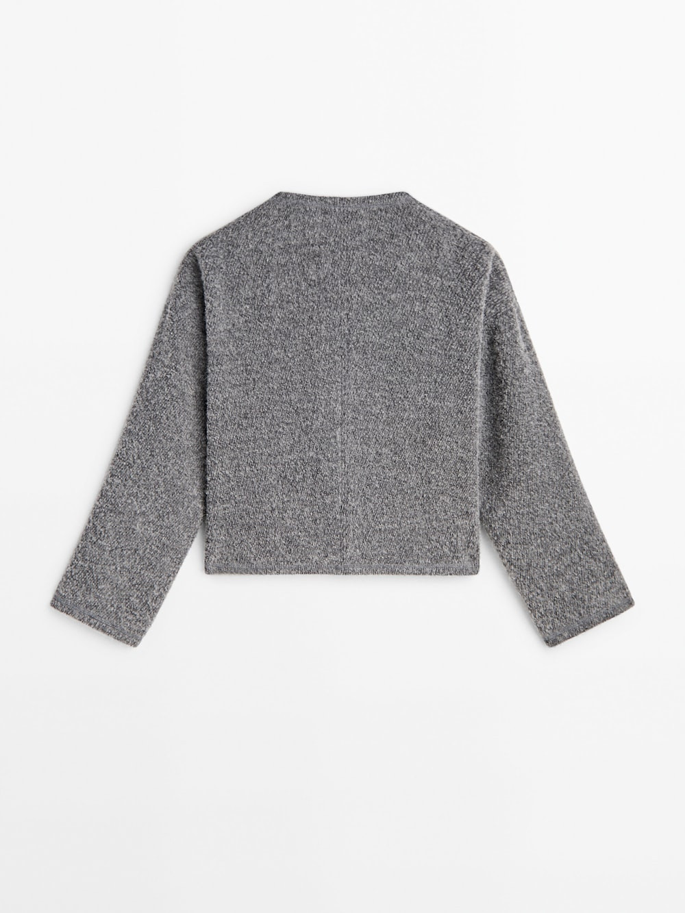 Short drop-shoulder textured jacket | Massimo Dutti UK