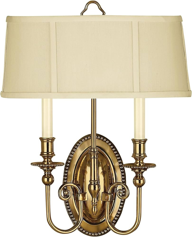 Hinkley Cambridge Collection Traditional Two Light Wall Sconce, Burnished Brass | Amazon (US)
