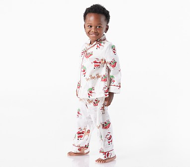 Heritage Santa Flannel Pajama Set | Pottery Barn Kids