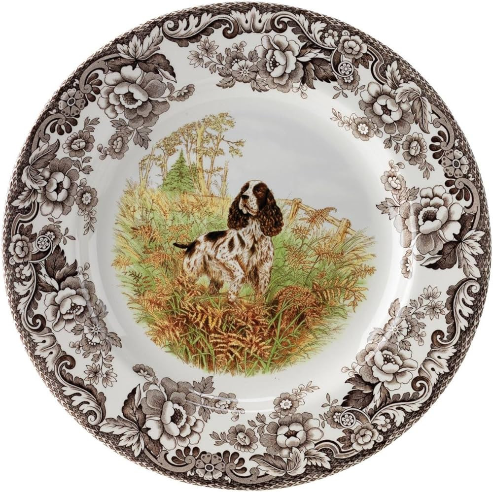 Spode Woodland Hunting Dogs English Springer Spaniel Salad Plate - 8 Inch Fine Earthenware, Dishw... | Amazon (US)