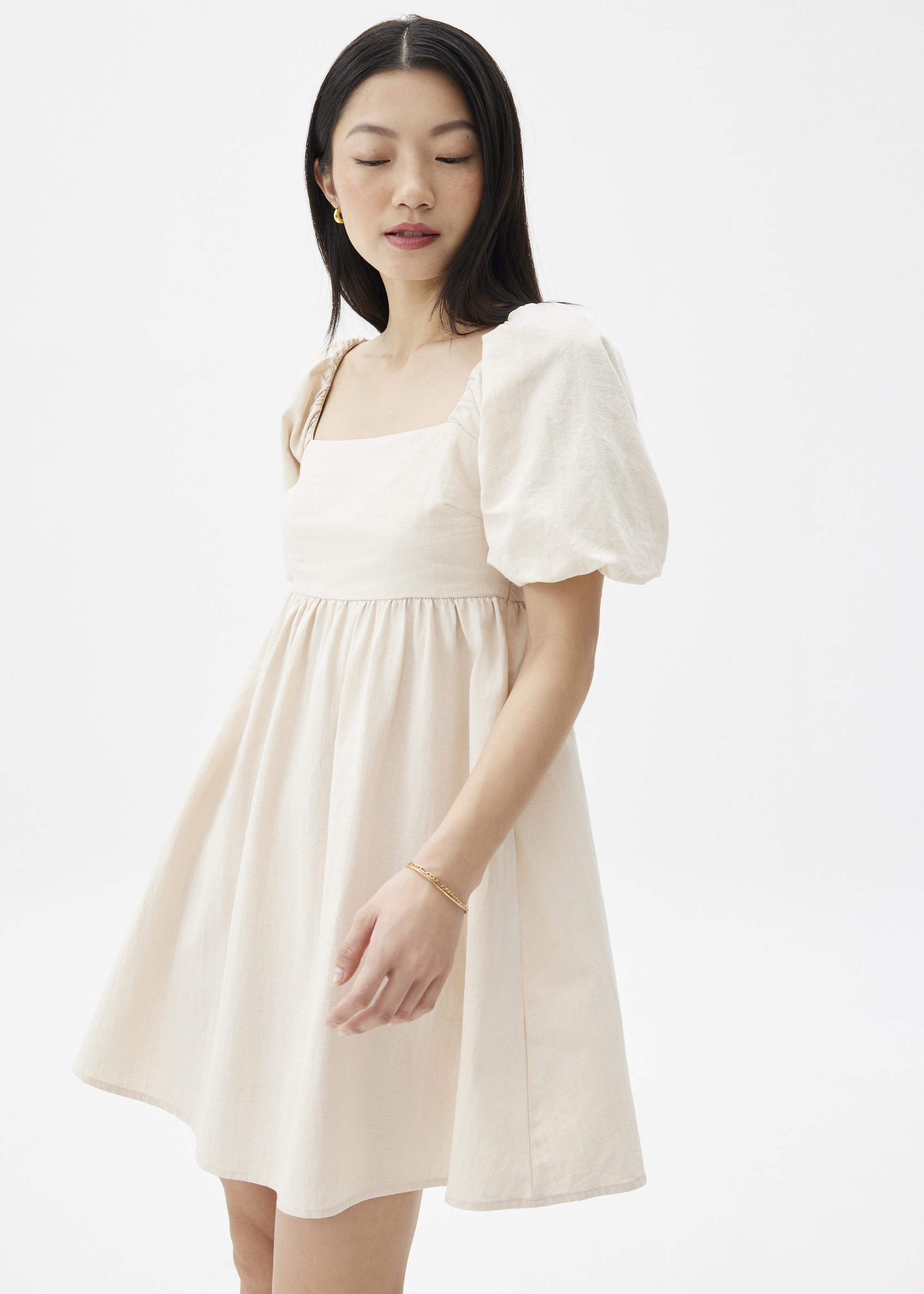 Puff Sleeve Babydoll Mini Dress-106-XXS | Love, Bonito USA