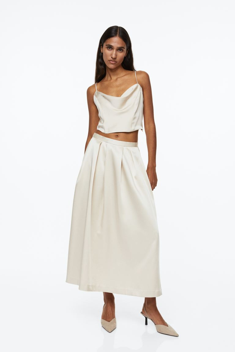 Pleated Skirt - Light beige - Ladies | H&M US | H&M (US + CA)