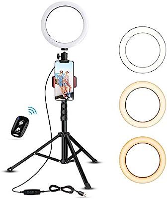 Selfie Ring Light with Tripod Stand & Cell Phone Holder for Live Stream/Makeup, UBeesize Mini Led... | Amazon (US)