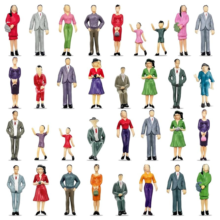 XIPEGPA People Figurines Mini Trains Architectural 1:25 Scale Painted Figures Plastic Small Dollh... | Amazon (US)