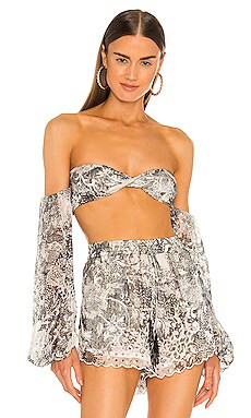 ROCOCO SAND Paola Bandeau Top in Black & White from Revolve.com | Revolve Clothing (Global)