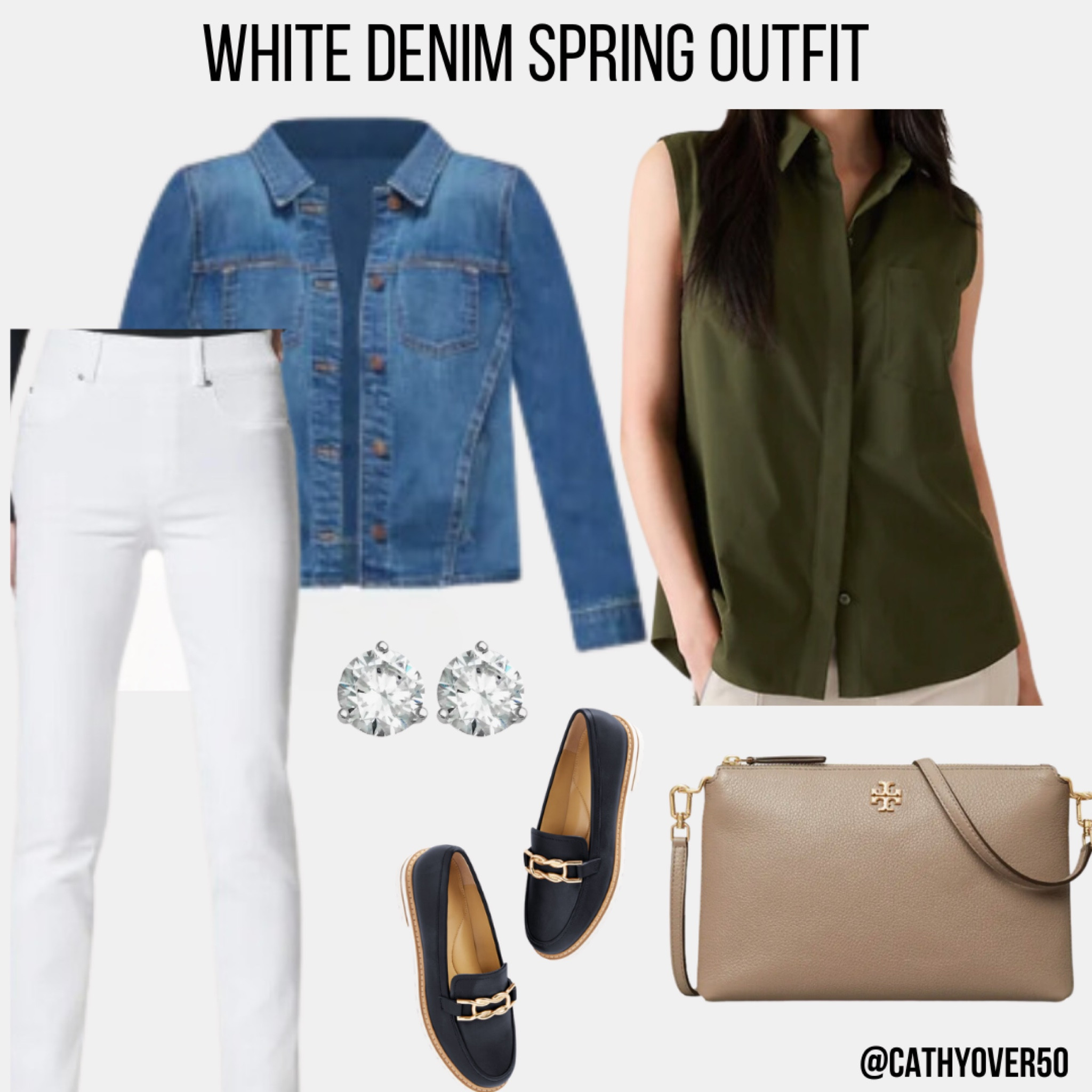 White denim spring outfit idea.
#spanx
#whitedenim
#whitejeans
#crossbody
#loafers
#springoutfit
#petiteover50


#LTKstyletip #LTKover40 #LTKplussize