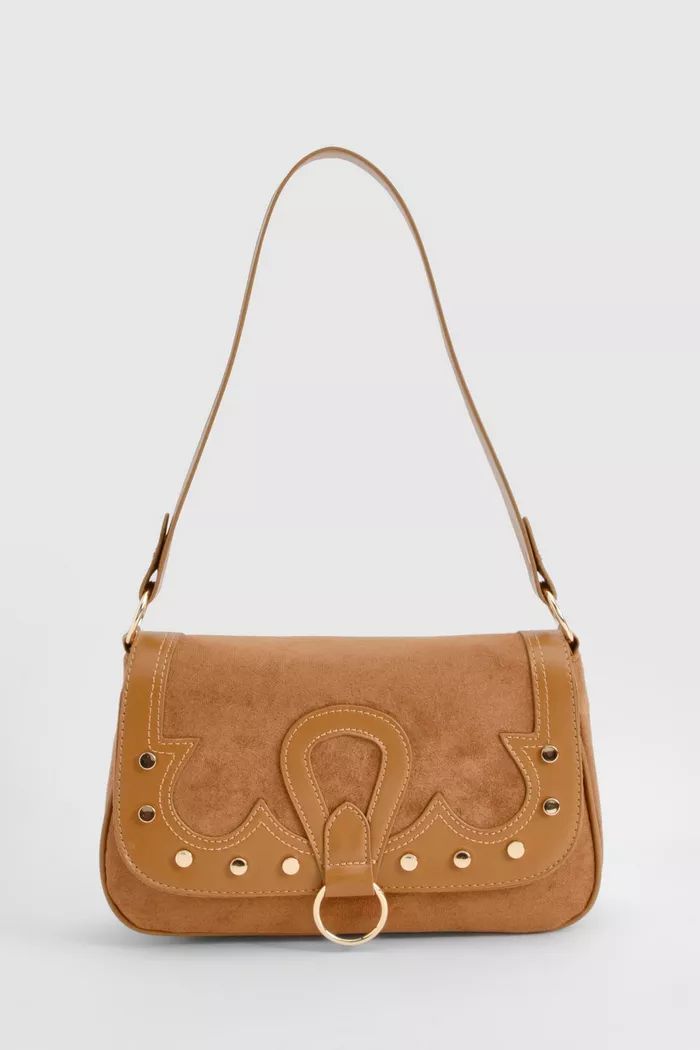 Western Studded Detail Shoulder Bag | boohoo (US & Canada)