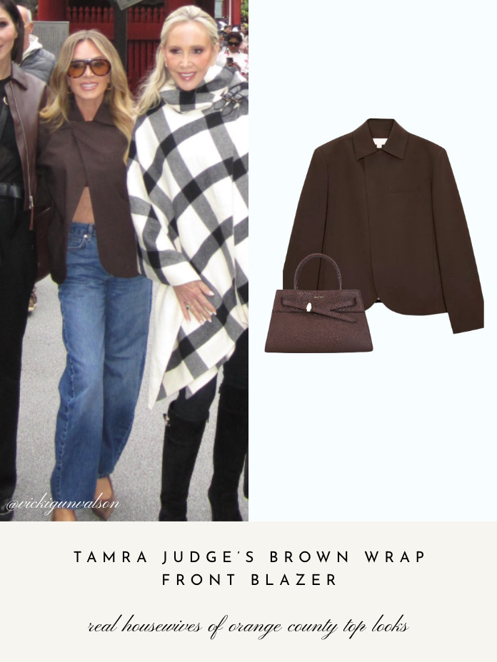 Tamra Judge's Brown Wrap Front Blazer 📸= @vickigunvalson 

 
