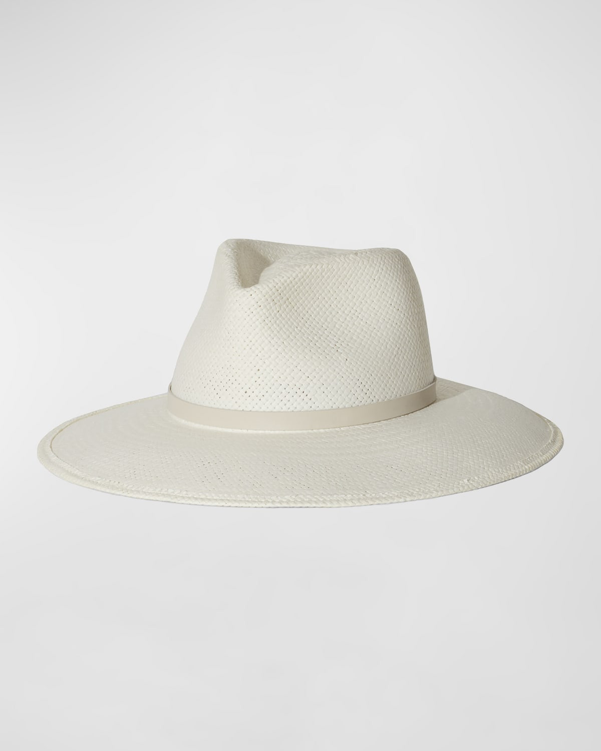 Valentine Wide-Brim Straw Fedora Hat | Neiman Marcus