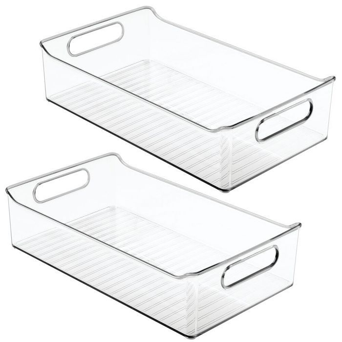 mDesign Wide Plastic Kitchen Pantry Cabinet Food Storage Bin, 2 Pack | Target