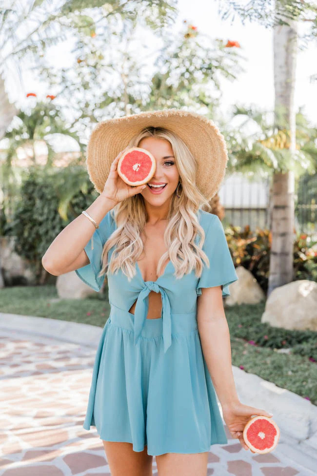 Love For A Lifetime Blue Dress Romper | The Pink Lily Boutique