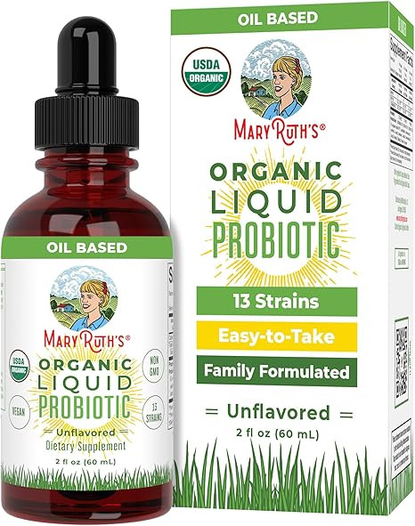MARYRUTH'S Organics Liquid Probiotic for Ages 4+ | 2 Billion CFU | 13 Probiotic Strains | Gut Hea... | Amazon (US)