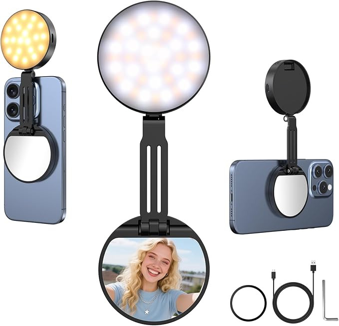 Magnetic Selfie Light Portable Fill Light Compatible with iPhone Magsafe, 5 LED Modes CRI95+ Phon... | Amazon (US)