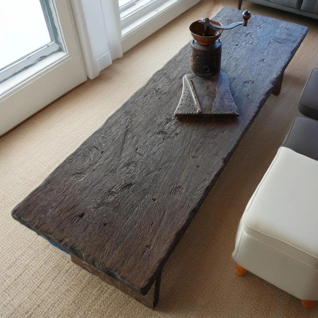 Handmade Solid Oak Coffee Table – Rustic Modern Wooden Table for Living Room | Etsy (US)