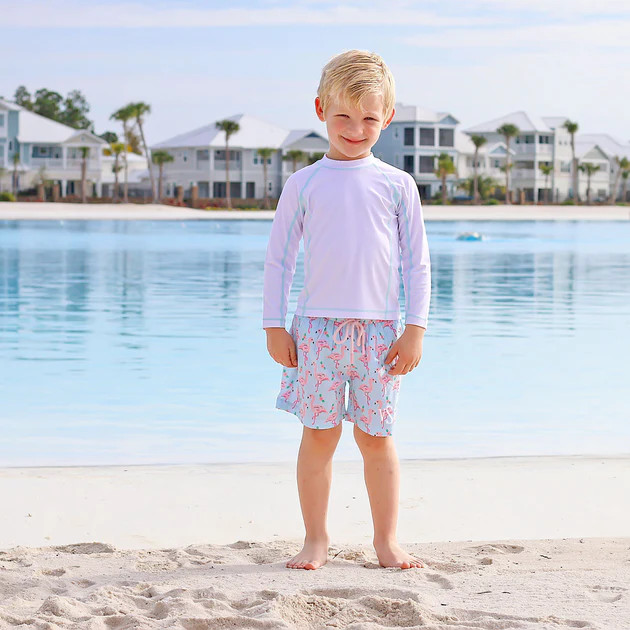 Pink Flamingo Island Swim Trunks | Classic Whimsy