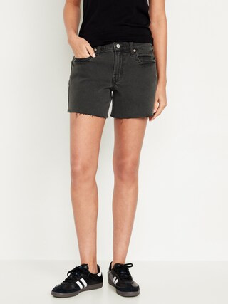 Mid-Rise Boyfriend Cut-Off Jean Shorts -- 5-inch inseam | Old Navy (US)