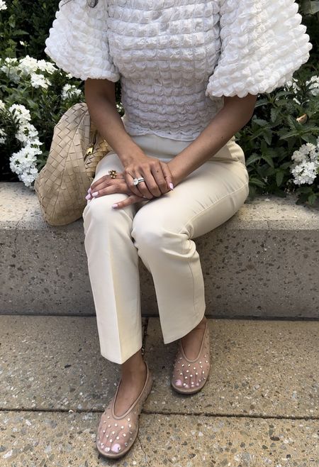 The prettiest summer flats. They are comfortable and you can wear them practically with anything. I am wearing a size 7. I am normally a size US 8 but these run big. 

#LTKU #LTKover40 #LTKSeasonal