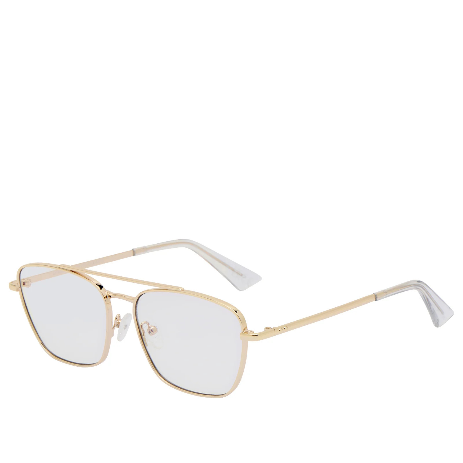Le Specs Diametric Blue Light Glasses in Gold/Blue Light Lens | END. Clothing