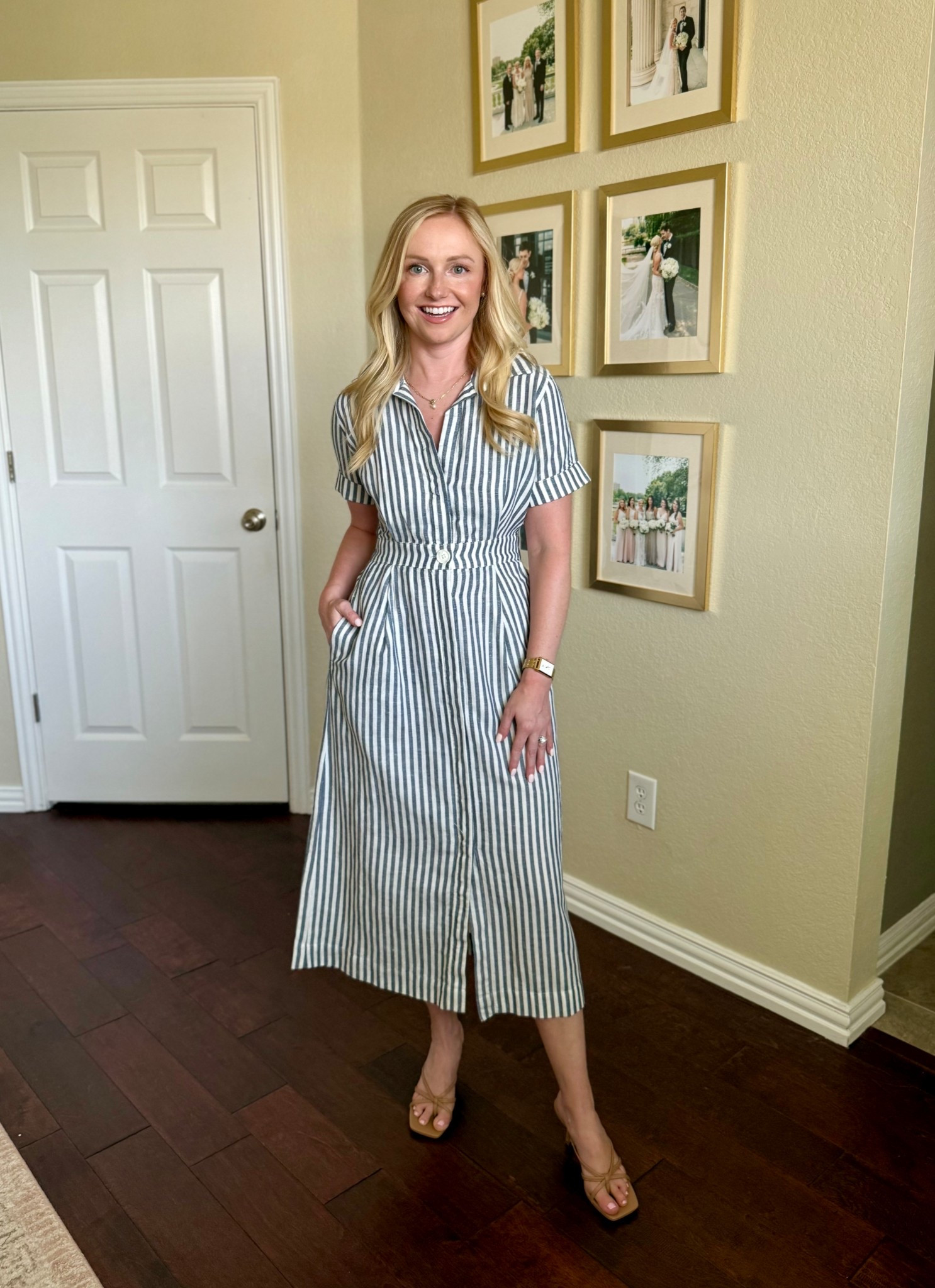 Such a classic linen midi dress for summer! Would be great for the workplace! Wearing a 0 

#LTKWorkwear #LTKSummerEdit #LTKPetite