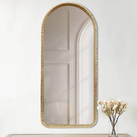 Madison Park Mia 20" x 45" Gold Finish Arch Top Wall Mirror | Lamps Plus