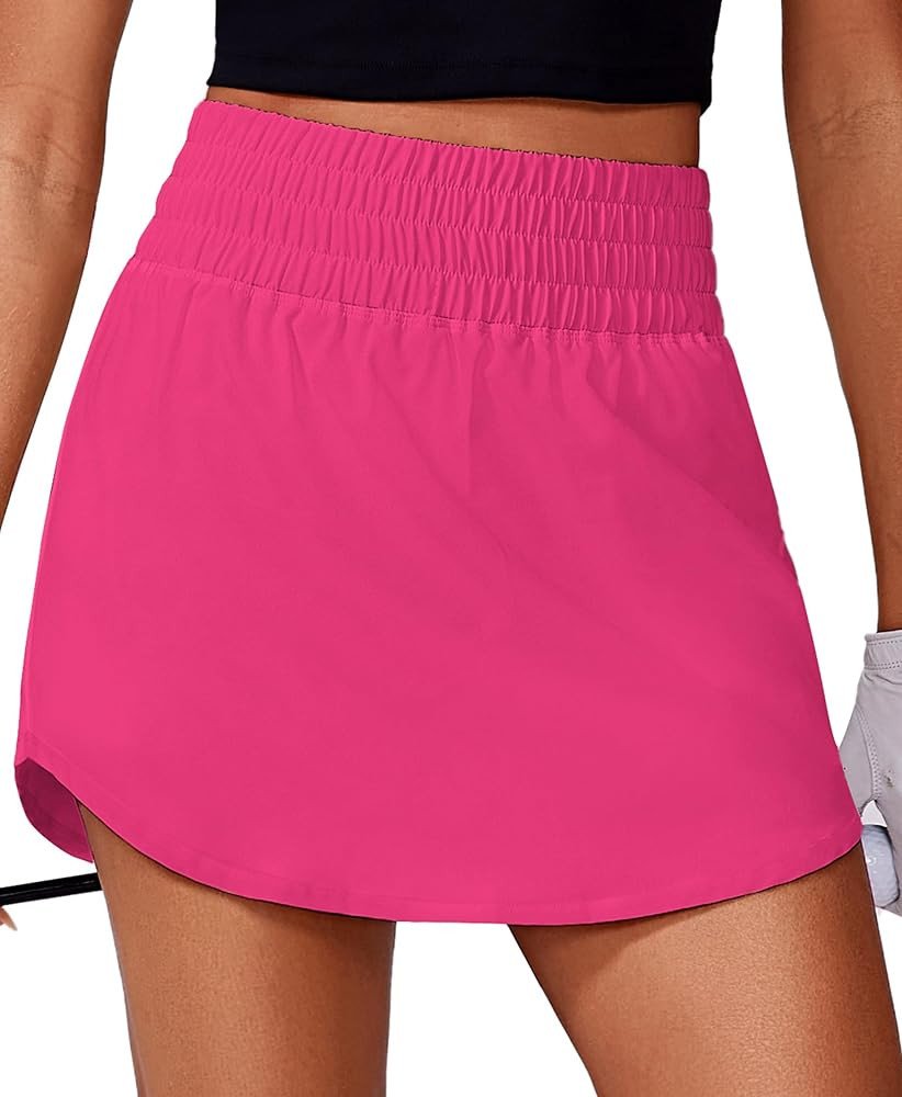 PINSPARK Golf Skirts for Women High Elastic Waisted Athletic Skort 2 Pockets Curved Hem Tennis Sk... | Amazon (US)